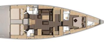 Yachtcharter Dufour 560 Grand Large (3Cab 3WC) Grundriss