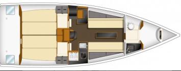 Yachtcharter Sun Fast 3200 (2Cab 1WC) Grundriss