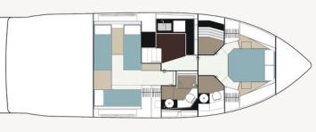 Yachtcharter Sealine F 450 2cab 2WC Grundriss