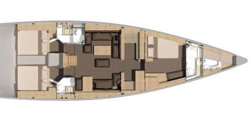 Yachtcharter Dufour 560 Grand Large Cab 3 Layout