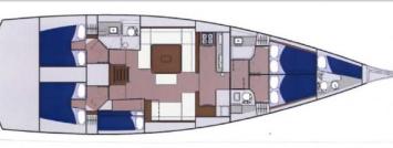 Yachtcharter Dufour 560  (5+1Cab 3WC) Grundriss