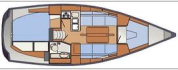 Yachtcharter DELPHIA 31 DI (2Cab 1WC) Grundriss