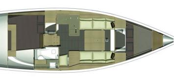 Yachtcharter Dufour 350 Grand Large (2Cab 1WC) Grundriss