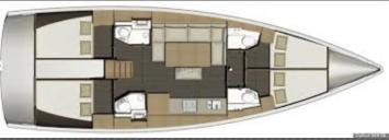 Yachtcharter Dufour 460 Grand Large 4cab layout