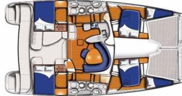 Yachtcharter leopard434 4cab layout