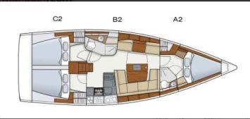 Yachtcharter hanse 415 Grundriss