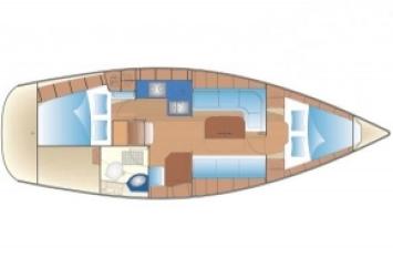 Yachtcharter Bavaria 34 2cab layout