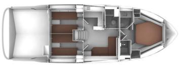 Yachtcharter layout bavaria sport coupe 450 3 cabin