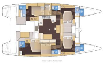 Yachtcharter lagoon52S 6cab layout