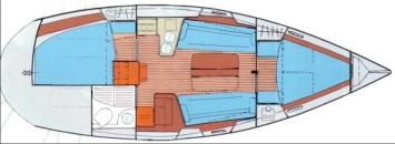 Yachtcharter Bavaria 33 exclusive 2cab layout