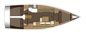 Yachtcharter dufour 382 gl layout 3cab