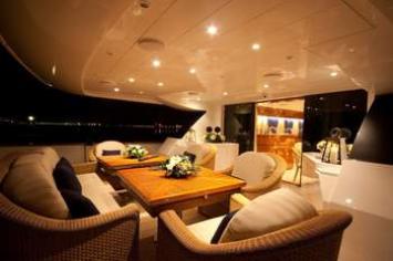 Yachtcharter Baglietto aft terrace