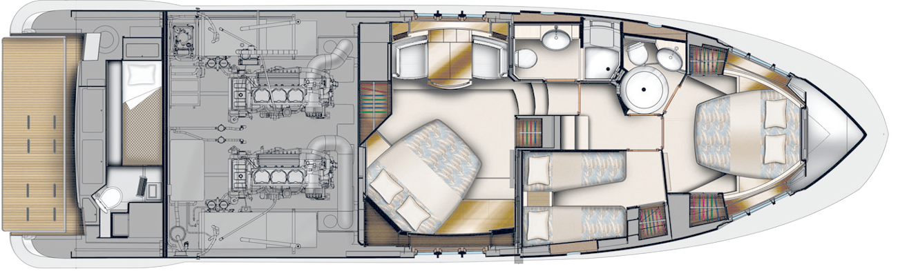 Yachtcharter azimut_flybridge_54_lower deck