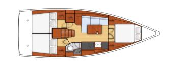 Yachtcharter Oceanis 38.1 3cab layout