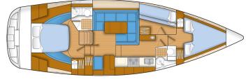 Yachtcharter 42rst 3 cabin layout