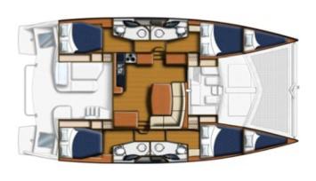 Yachtcharter Layout Leopard 444 2