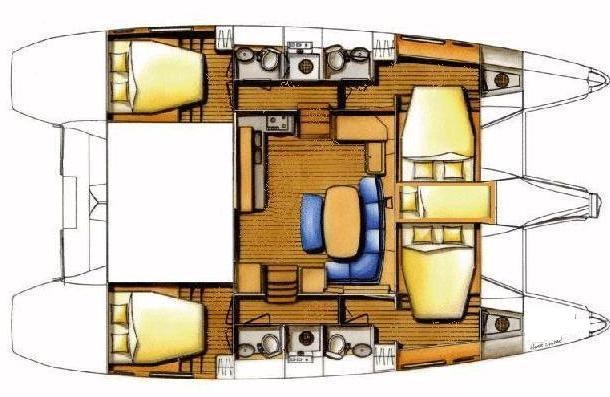 Lagoon 421 (4+1 cab) Sketch