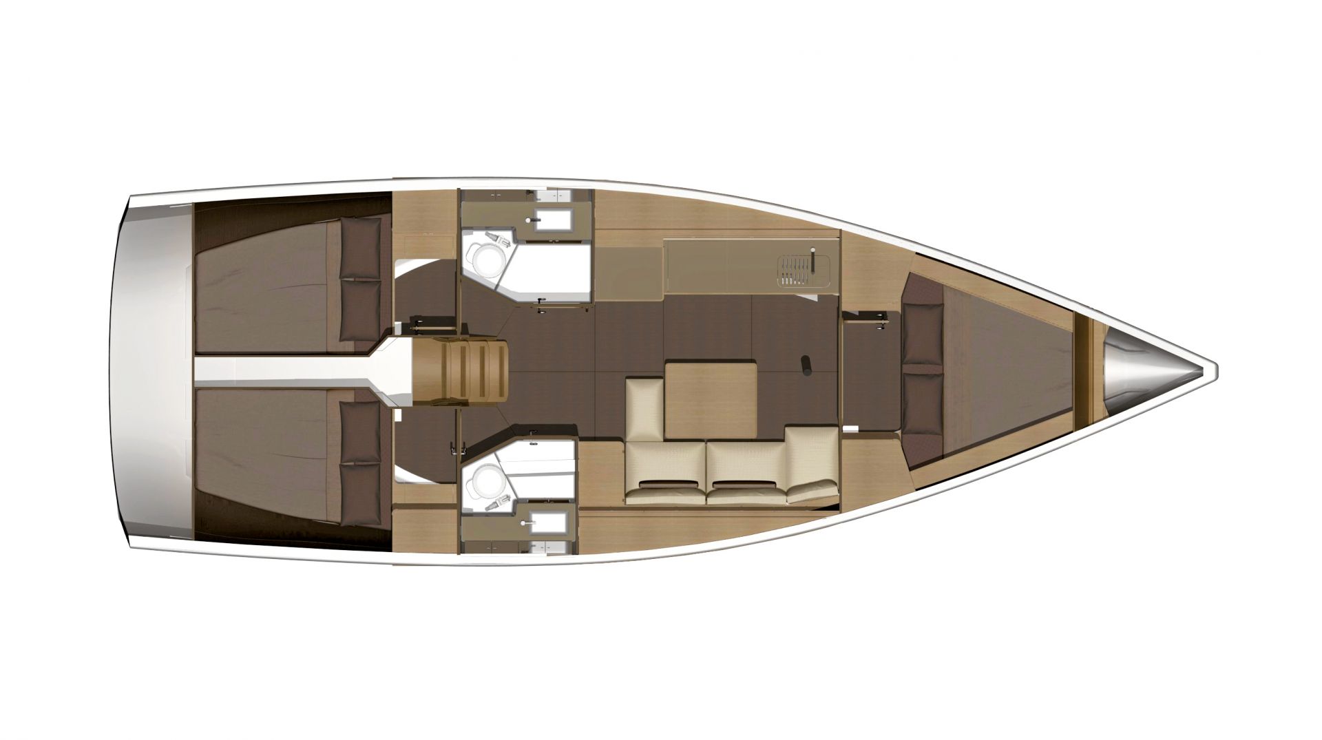 Dufour 382 Grand Large (3 cab/2wc) Sketch