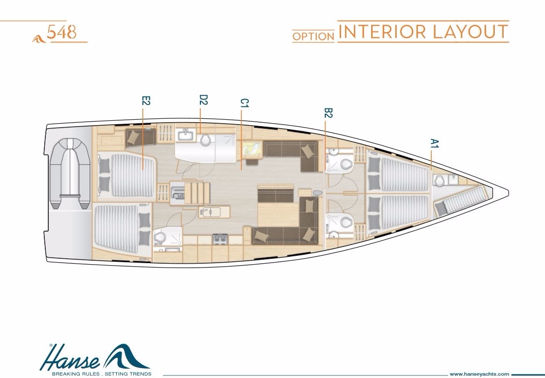Hanse 548 (4+1cab/4wc) „Mila Felice“ als Charteryacht