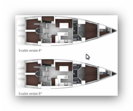 Bavaria Cruiser 51 – Grundriss 5 Kabinen