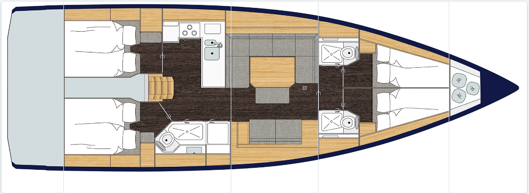 Bavaria C45 (4cab/3wc) Sketch