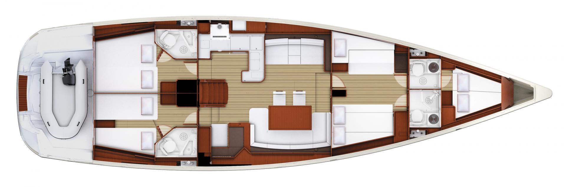 Jeanneau 58 (4+1 cab) „Atlas“ als Charteryacht