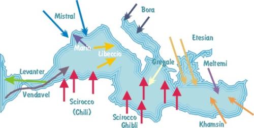 Windlexikon: Die wichtigsten Winde des Mittelmeeres