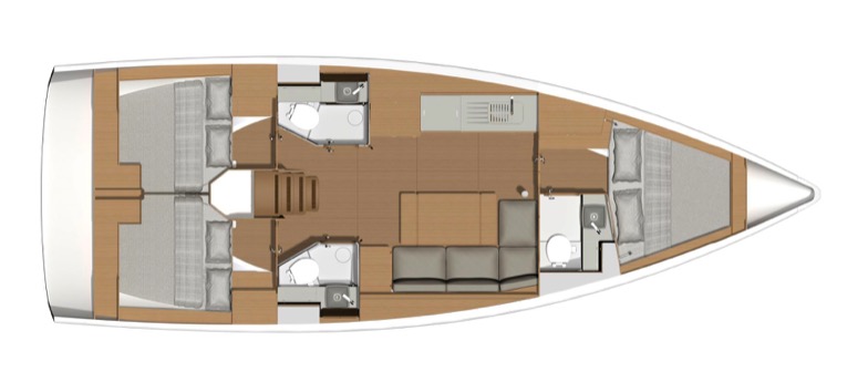 Dufour 390 Grand Large (3cab) Sketch