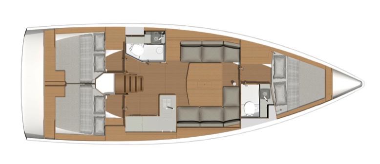 Dufour 390 Grand Large (3cab/2WC) Sketch