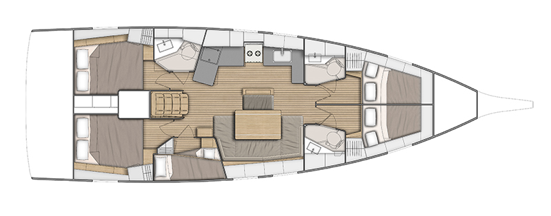 Oceanis 46.1 (5cab/3wc) Sketch