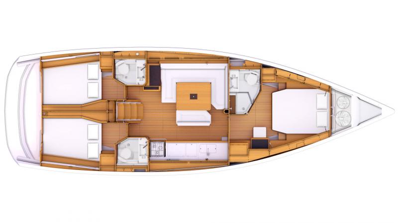 Sun Odyssey 479 – Grundriss 3 Kabinen