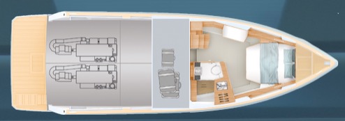 Fjord 44 open (1+1cab) Sketch