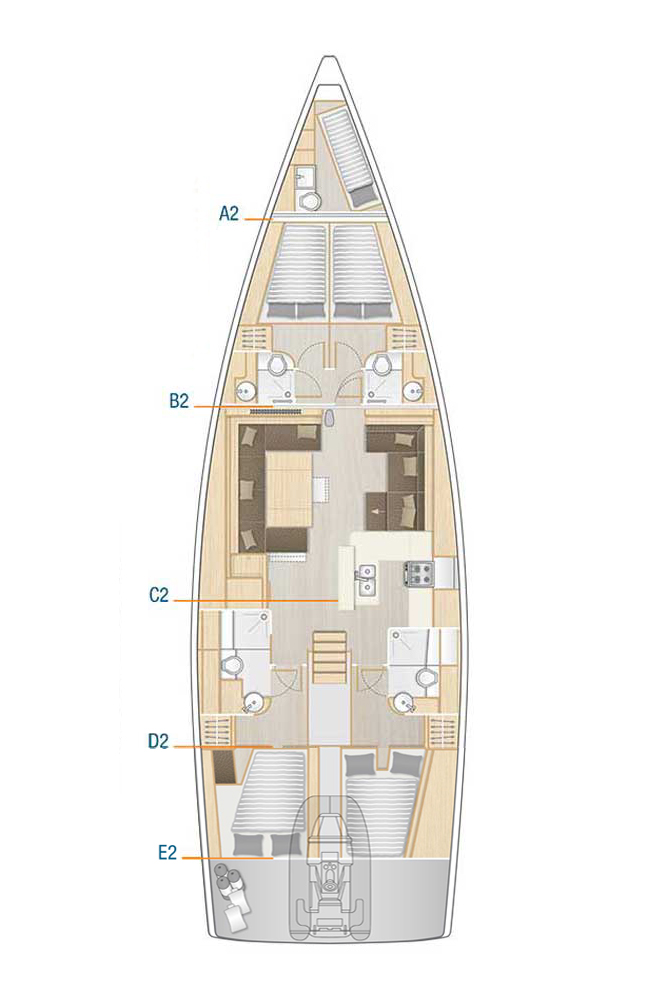 Hanse 588 (4+1cab/4wc) Sketch