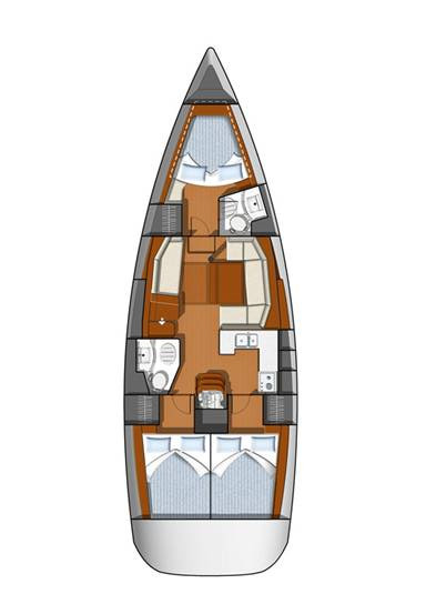 Sun Odyssey 419 (3 cab/2wc) Sketch