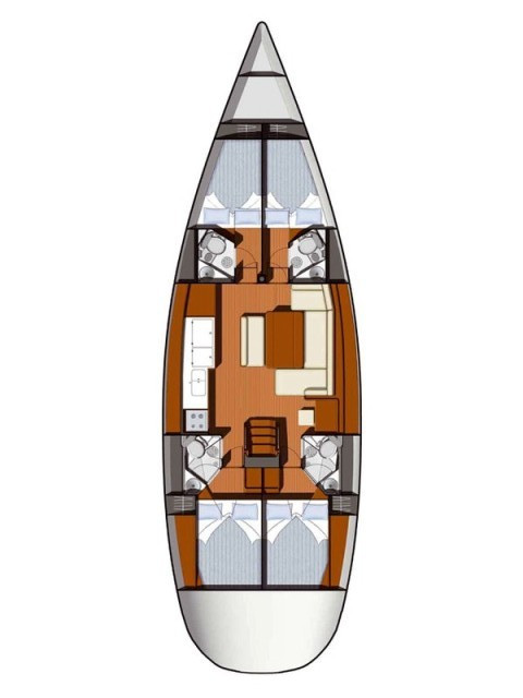 Sun Odyssey 49 (4 cab/4 wc) Sketch