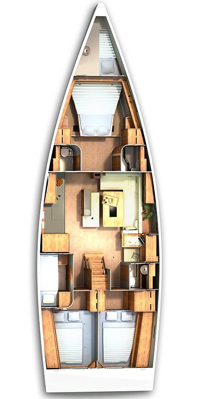 Hanse 505 (4+1cab/2+1wc) Sketch