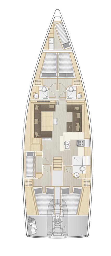 Hanse 588 (5+1cab/3+1wc) Sketch