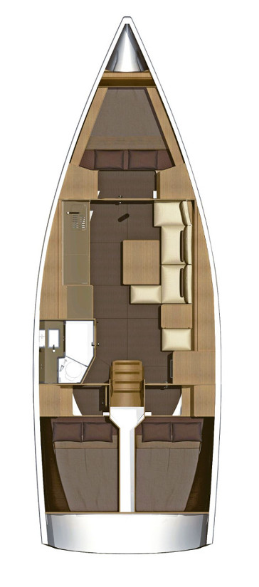 Dufour 382 Grand Large (3 cab/2wc) Sketch