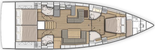 Oceanis 51.1 (3+1cab/3wc) Sketch