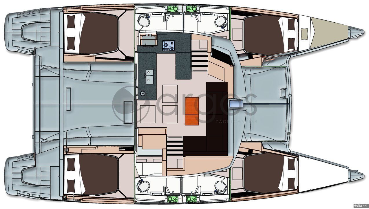 Helia 44 – Grundriss 4 Kabinen