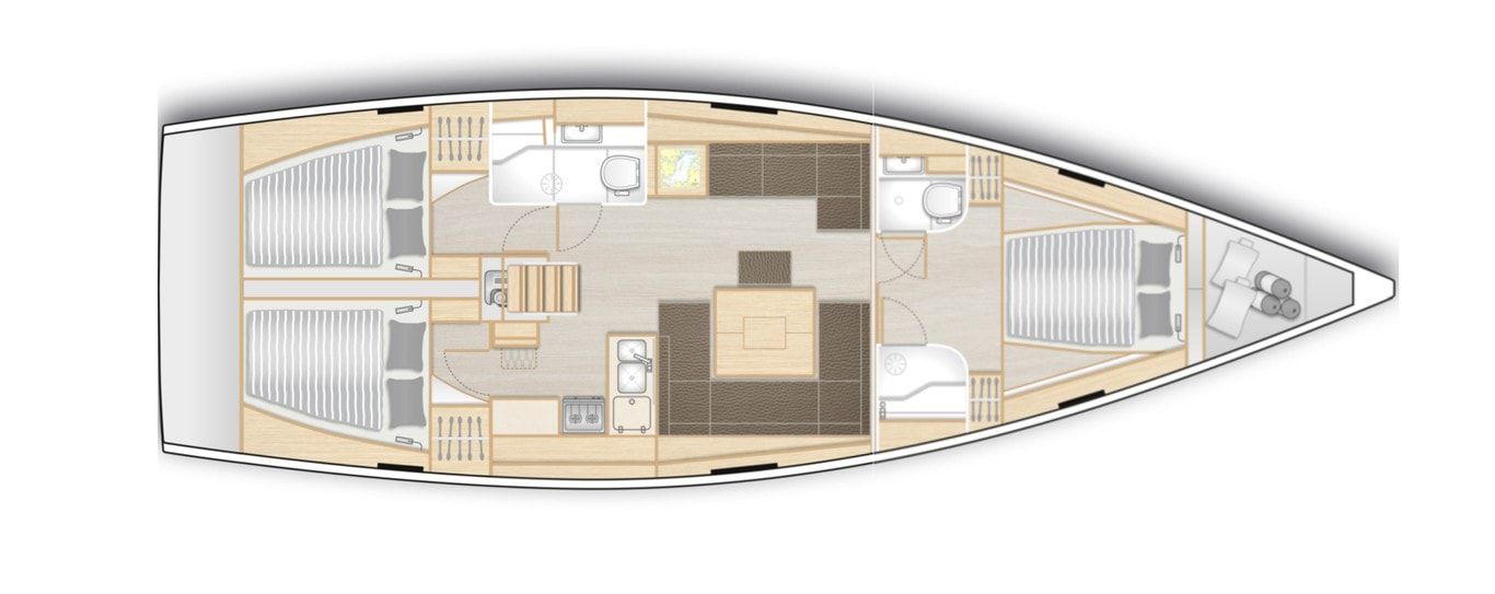 Hanse 458 (3cab/2wc) Sketch