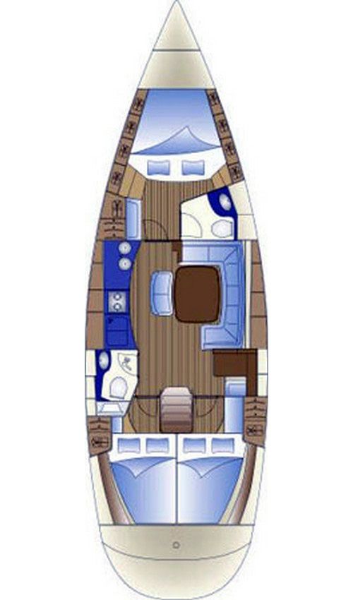 Bavaria 44 – Grundriss 3 Kabinen