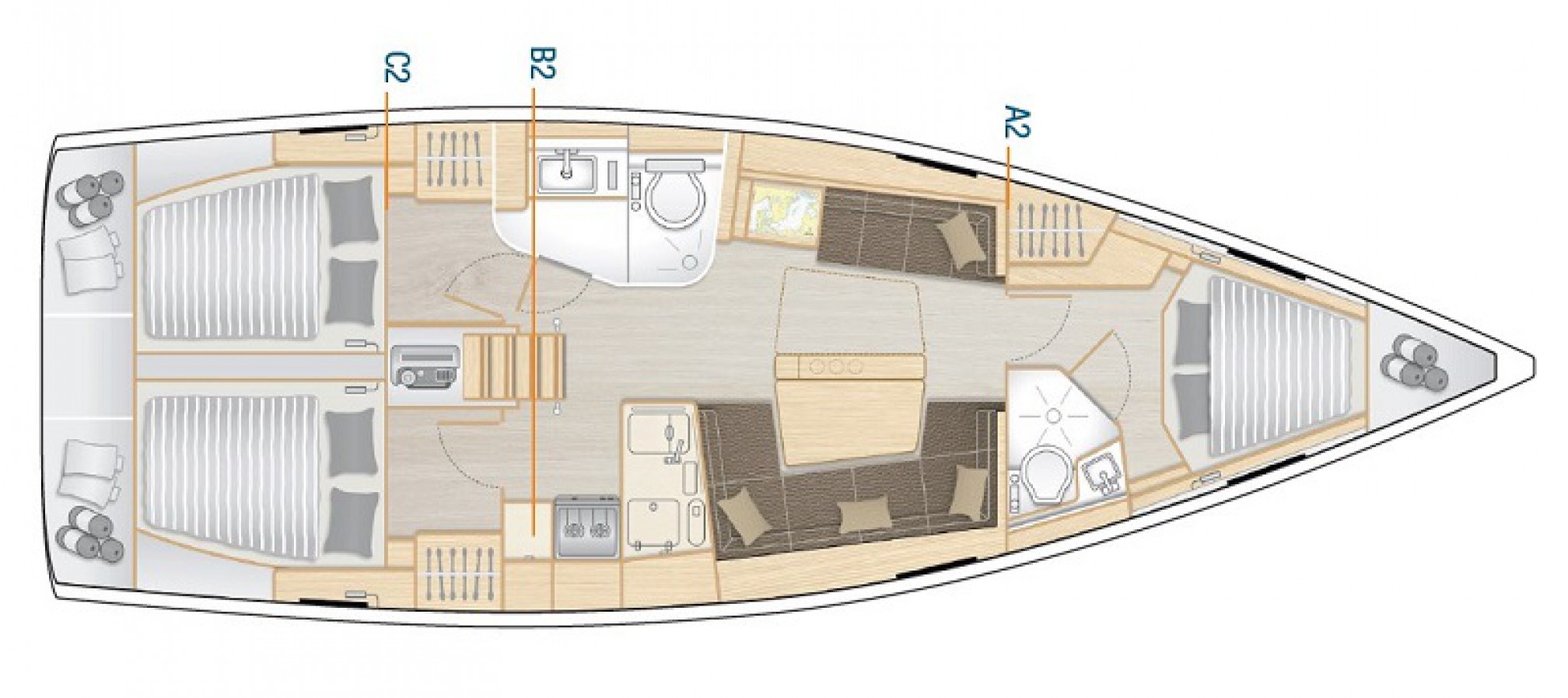 Bavaria 46 Cruiser (3 cab) „Irene“ als Charteryacht