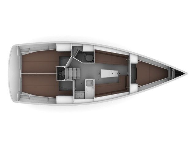 Bavaria Cruiser 34 Style – Grundriss 3 Kabinen · 1 Bad