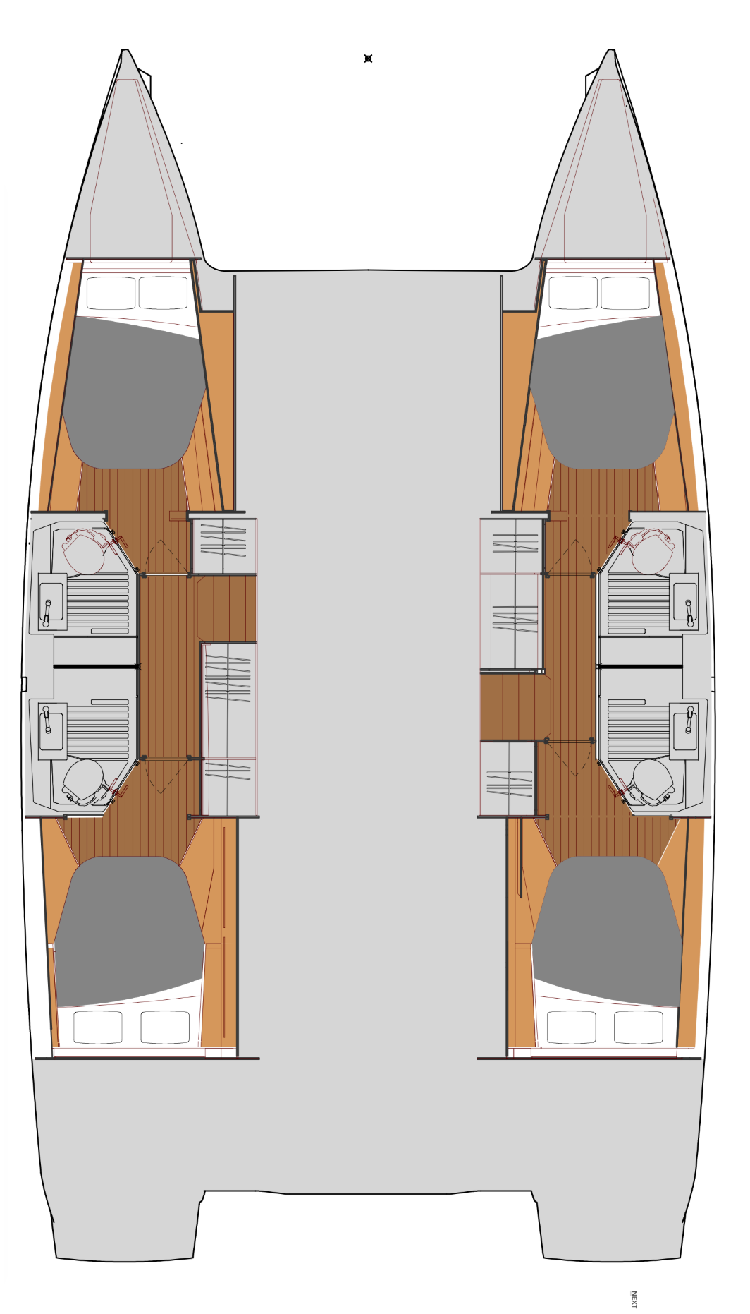 Astréa 42 – Grundriss 4 Kabinen