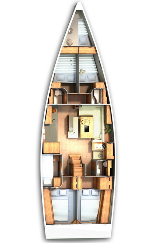 Hanse 505 (5+1cab/2+1wc) „Kimi“ als Charteryacht