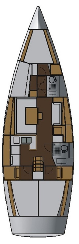 Salona 44 – Grundriss 4 Kabinen