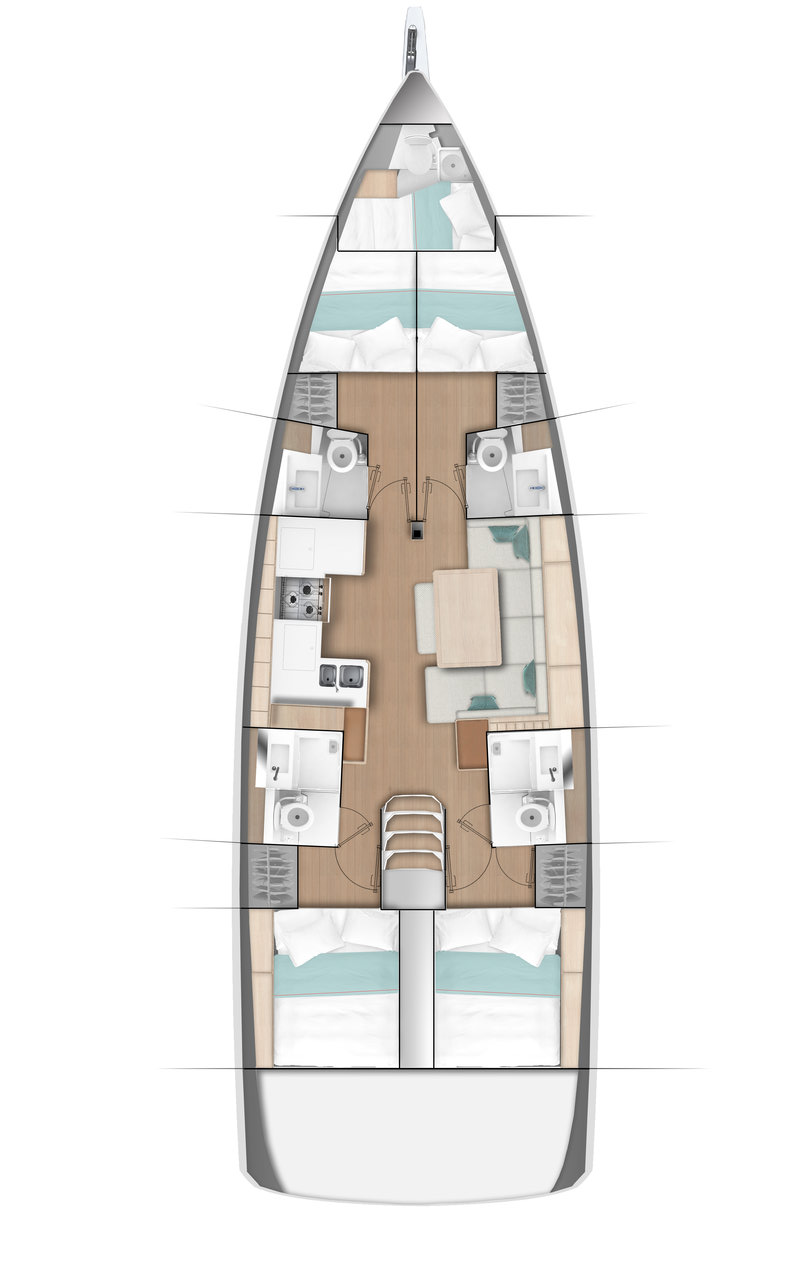 Sun Odyssey 490 (4+1 cab) Sketch