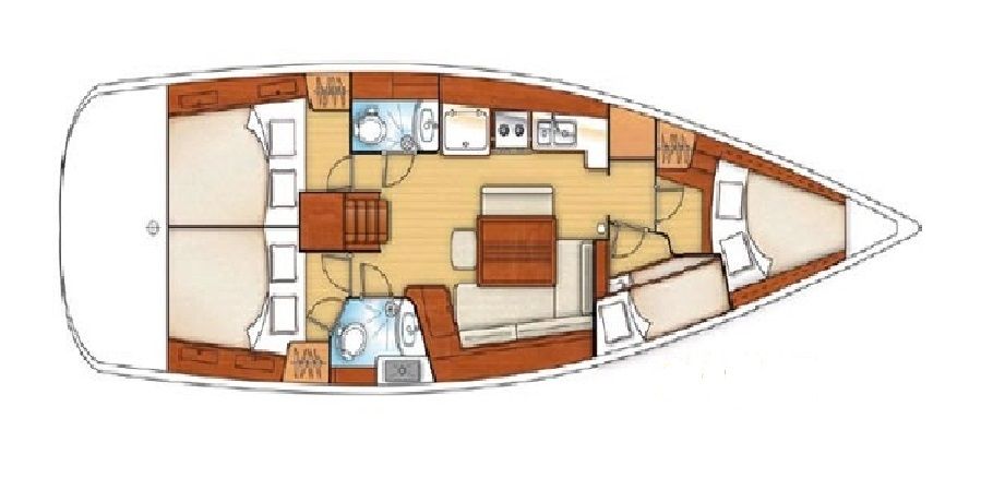 Oceanis 43 (4cab/2wc) Sketch