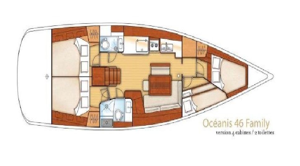 Oceanis 46 -  4 cab Sketch